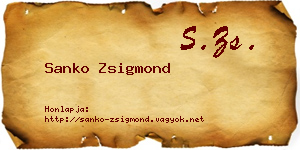 Sanko Zsigmond névjegykártya